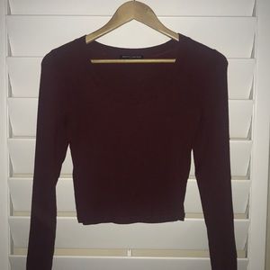 Brandy Melville burgundy long sleeve top